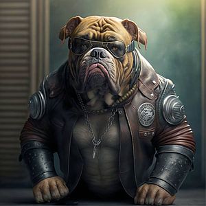 Harter Hund in Leder