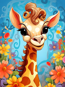 Verspielte Giraffe Kinderzimmer