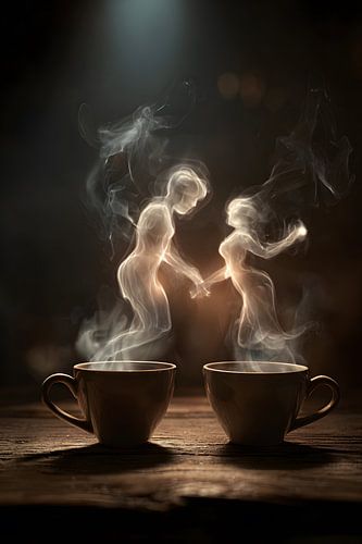 Deux âmes dans la vapeur du café sur Skyfall