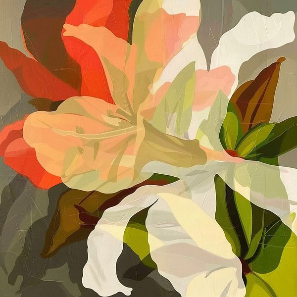 The Gentle Movement of Abstract Flowers by Color Square