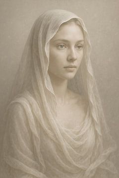 Taupe Muse - Catgaze Portrait by OEVER.ART