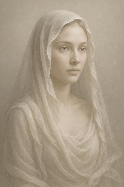 Taupe Muse — Catgaze Portrait van OEVER.ART