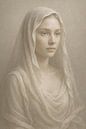 Taupe Muse — Catgaze Portrait van OEVER.ART thumbnail