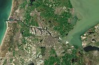 Satellite image of Amsterdam and surroundings, The Netherlands by Wigger Tims thumbnail