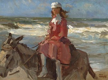 Dame auf einem Esel am Strand, Isaac Israëls