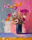 Flowers in vase modern flower painting . by AVC Art Studio thumbnail