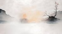 ZEN Art Gemälde: Gelassener Morgennebel