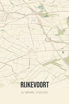 Vintage landkaart van Rijkevoort (Noord-Brabant) van Rezona