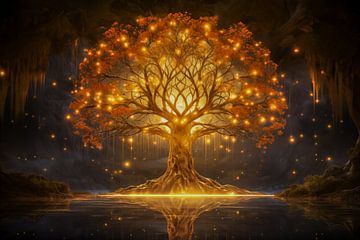 Baum des Lebens im Licht Hintergrund Illustration von Animaflora PicsStock