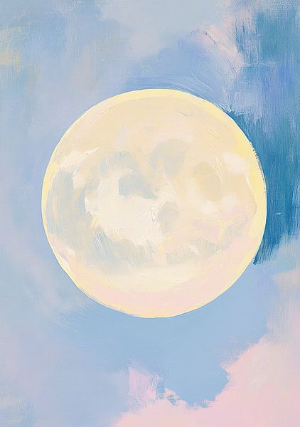 Moon Full Moon Nature Pastel by Niklas Maximilian