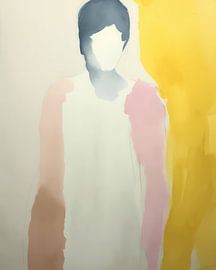 Modern and abstract portrait, watercolour by Carla Van Iersel