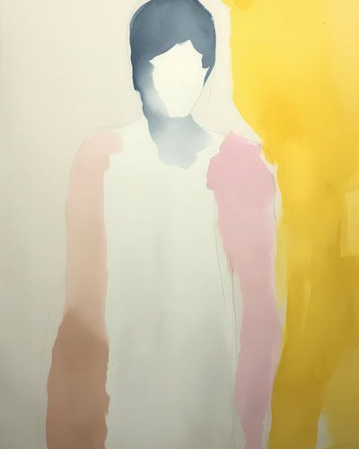 Modernes und abstraktes Porträt, Aquarell