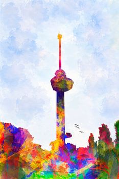 Euromast in watercolor