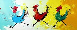 3 Hühner von Wunderbare Kunst