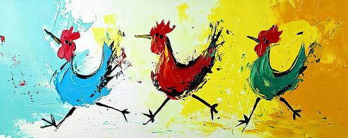 3 Hühner von Wunderbare Kunst