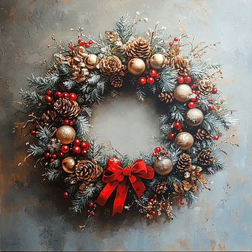 Kerst krans | Gouden ballen krans