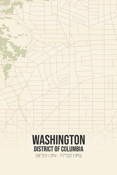 Carte ancienne de Washington (District de Columbia), Etats-Unis. sur Rezona