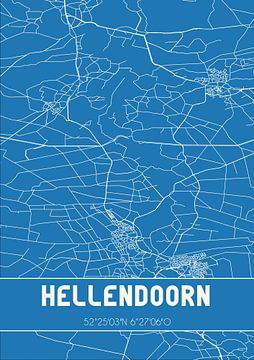 Blauwdruk | Landkaart | Hellendoorn (Overijssel) van Rezona