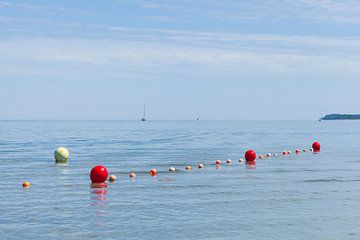 Red buoys, Lübeck-Travemünde, Schleswig-Holstein, Germany, Europe