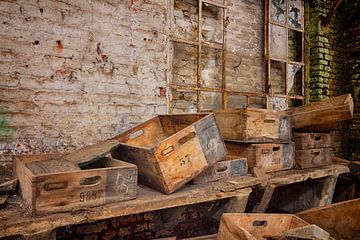 Urbex: Kisten in een verlaten kristalfabriek van Carola Schellekens