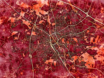 Map of Rheine with the style 'Amber Autumn' by Maporia