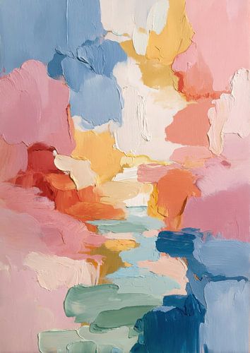 Abstract landschap in pastelkleuren