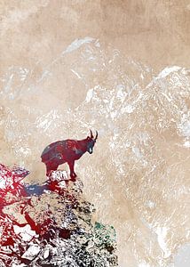 Alpine ibex art