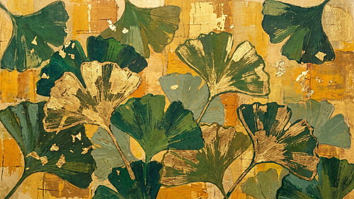 Gouden ginkgobladeren in harmonie