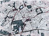 Map of Gladbeck with the style 'White Winter' by Maporia thumbnail
