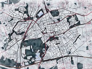 Karte von Gladbeck im stil 'White winter'