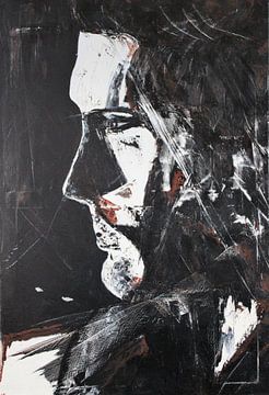 Abstraktes Porträt eines jungen Mannes von Cecile Mimpen-Mulder
