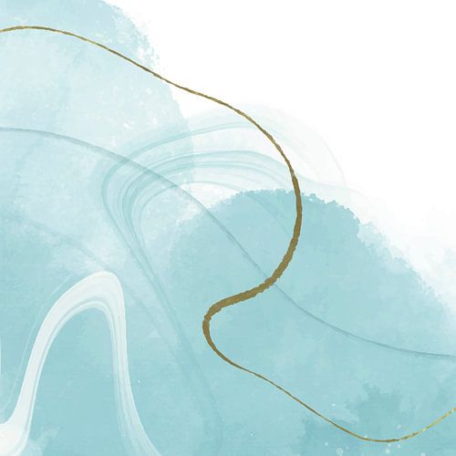 Digital Watercolour with Gold Accents