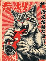 Expressive Cat Drinking