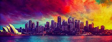 Panorama abstrakte Skyline von Sydney in Australien von Animaflora PicsStock