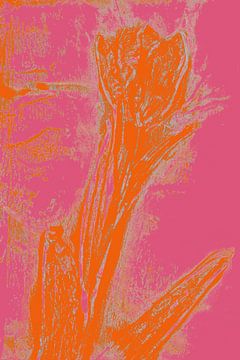 Moderne botanische kunst. Boho bloem in felle kleuren nr. 8 van Dina Dankers