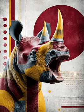 PopArt Outcry of the armoured spirit by Klaus Tesching - Art-AI