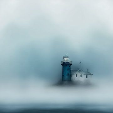 Lighthouse in the fog by Carla van Zomeren