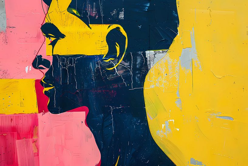 Colourful abstract portrait of a man by Art & Soul Creations