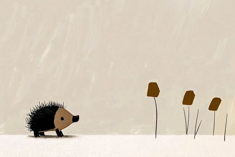 Hedgehog and abstract plants by Art & Soul Creations