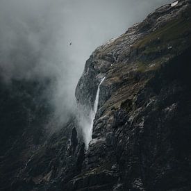 Idyllisch landschap in het prachtige Zwitserland met waterval. van Glenn Slabbinck