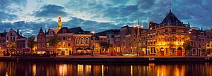 Panorama du Spaarne à Haarlem la nuit sur Anton de Zeeuw