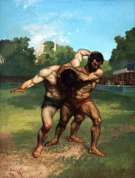 Ringkämpfer, Gustave Courbet, 1853 von Atelier Liesjes