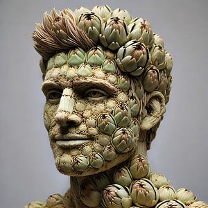 Homme artichaut - Art végétal pour restaurant ou magasin