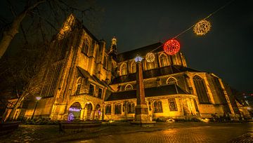 The Great Church in Alkmaar in evening light by peterheinspictures