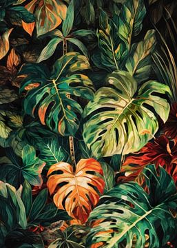 Bloemen tropische planten kunst van JBJart Justyna Jaszke