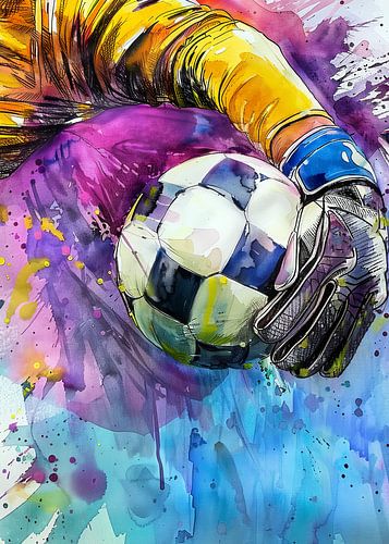 Goalkeeper football watercolor sport art #football by JBJart Justyna Jaszke