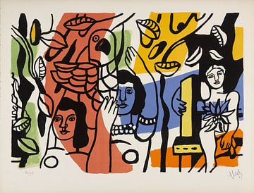 Fernand Léger, Frauen mit Papagei. 1952