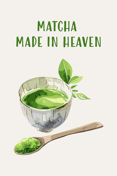 Matcha Made in Heaven – Matcha Tea Watercolor Illustration by Marian Nieuwenhuis