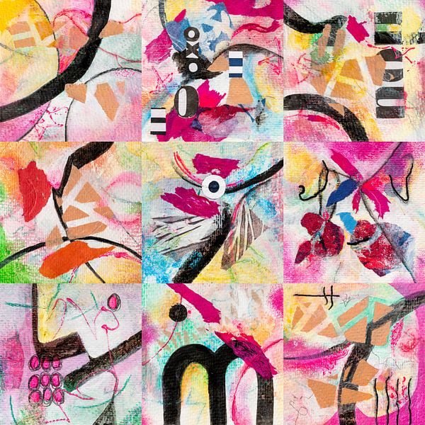 Pretty pink abstract painting von Lida Bruinen