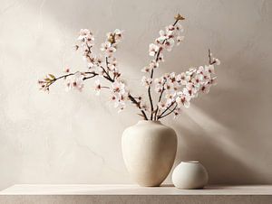 Minimalist still life photography in Japandi style
